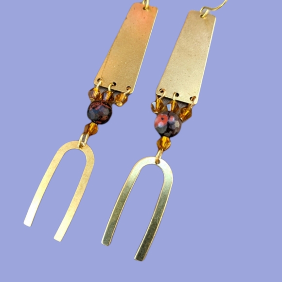 Stonewear Designs Jewelry - CLEARANCE SALE! Jasper Brass Arch Earrings